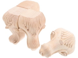 Kallory Conjunto De 4 Pés Decorativos Madeira Para Móveis, Sofá, Cama E Armário, Com Altura Ajustável
