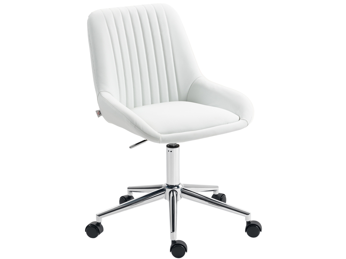 Armless Office Chair Height Adjustable Desk Chair 52x58x80-90cm White