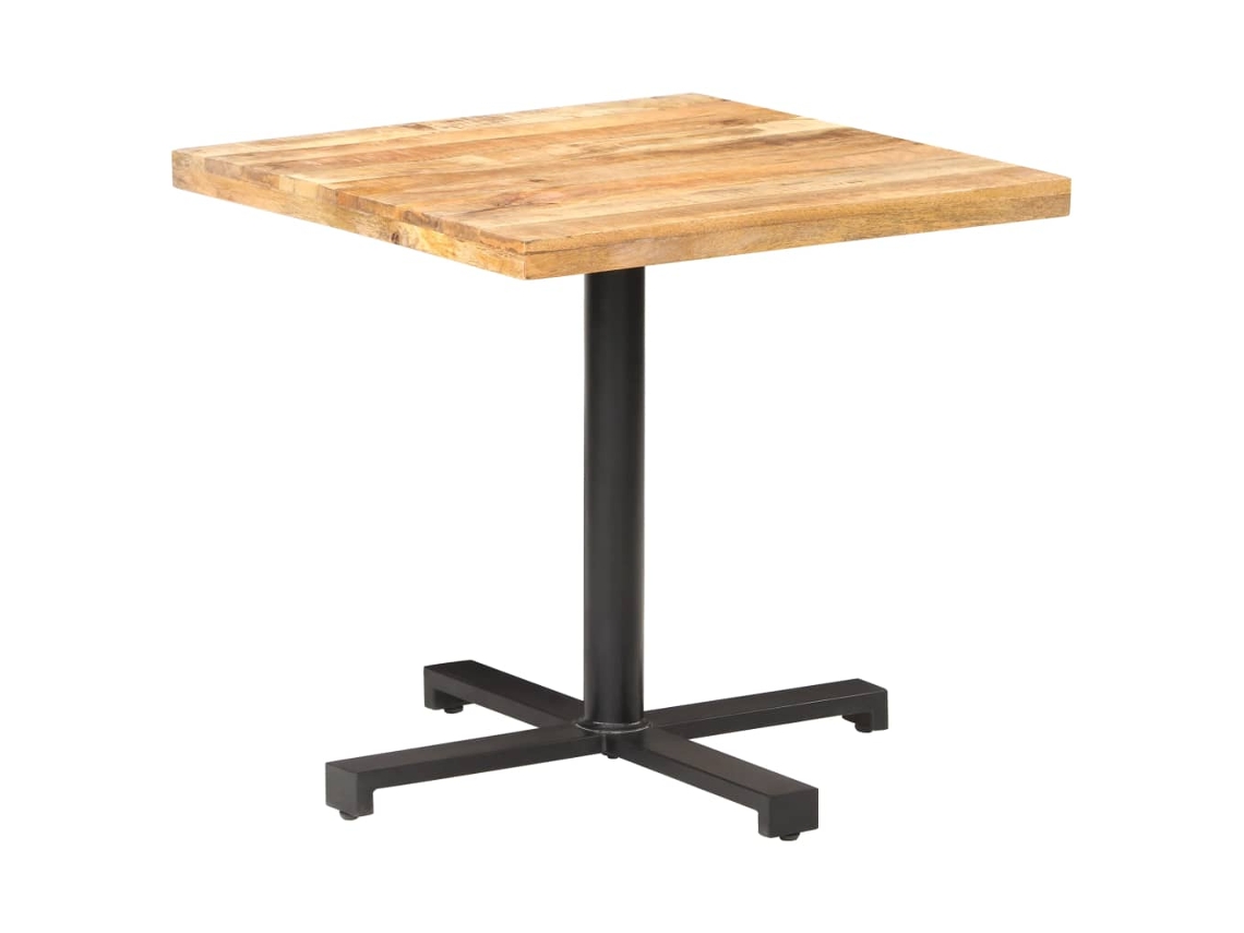 Vidaxl Mesa Bistrô Quadrada 80x80x75 Cm Madeira De Mangueira Áspera