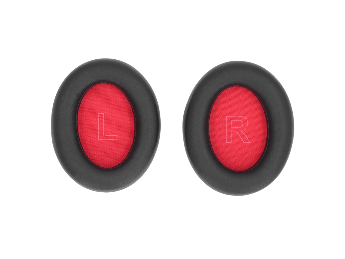 Pads De Ouvido De Reposição Para Fones Anker Soundcore Life Q10 Life 2 Neo Couro Proteico Espuma Preto Vermelho