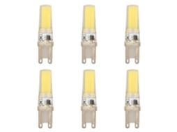 6pcs Lâmpada Led G9 dimável Cob 9w 220v 500lm 360° para luminárias de parede e mesa