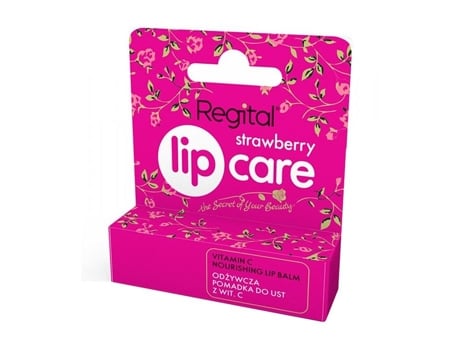 Bálsamo Labial Nutritivo com Vitamina C Regital Strawberry Lip Care 1 Unidade. Diagnóstico