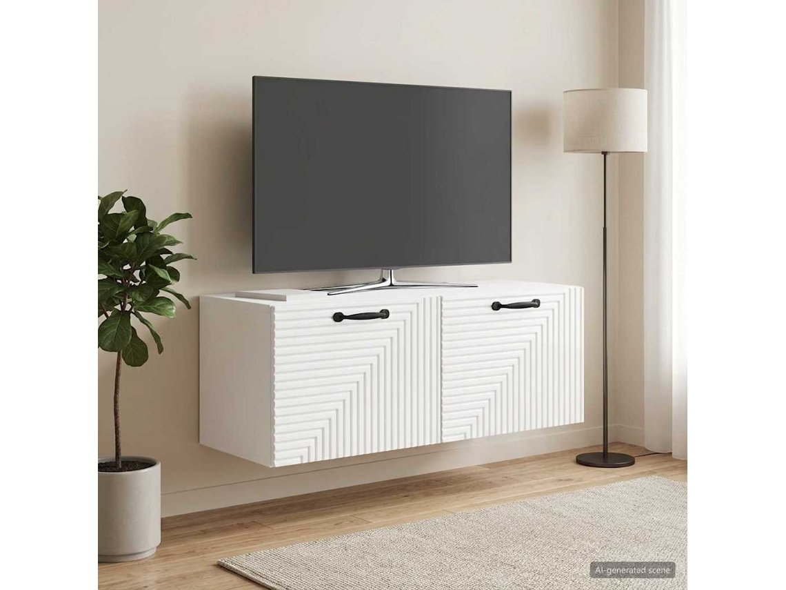 Vidaxl Gabinete De Tv De Parede Branco Brilhante 78,5 X 31 X 30 Cm