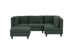 Sofá de Esquina BELIANI Unstad de Tecido Verde Escuro 228x152x72