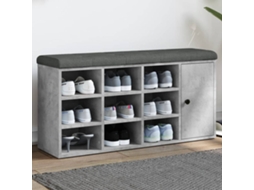 Vidaxl Banco Sapateira 102x32x50 Cm Derivados Madeira Cinzento Cimento