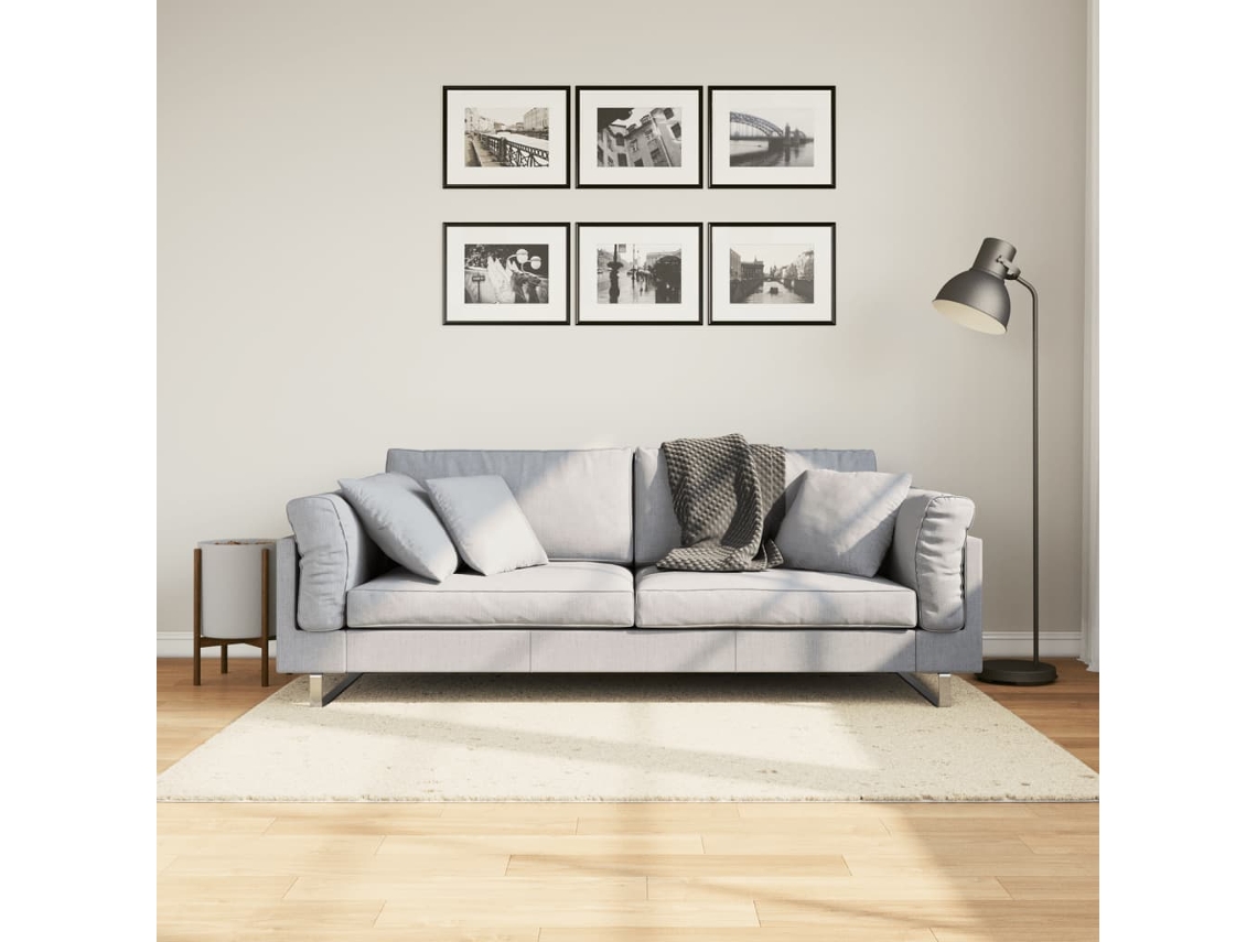 Vidaxl Tapete Shaggy De Pelo Alto Pamplona 120x170 Cm Creme