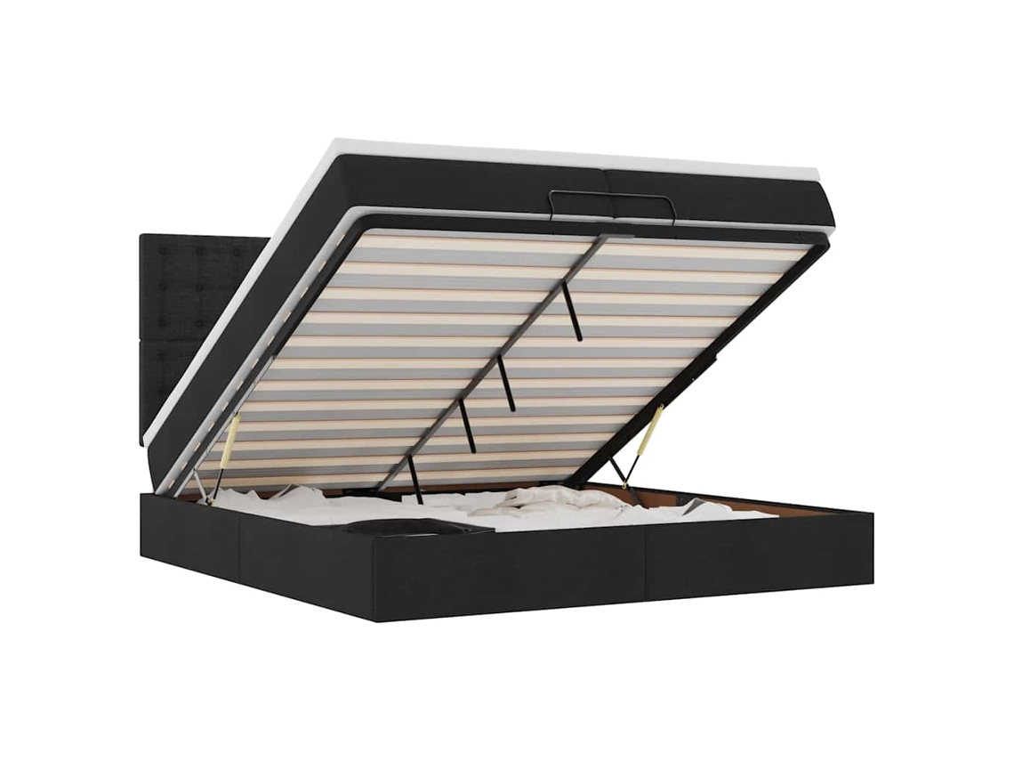 Ottoman Bed, Ottoman Beds Vidaxl Preto Tecido (200 X 200 Cm)