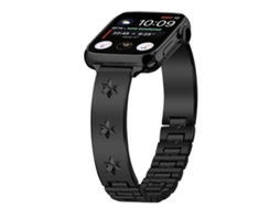 Bracelete Para Apple Watch 42/41/40/38mm - Metal Com Pétalas De Floco De Neve Preto