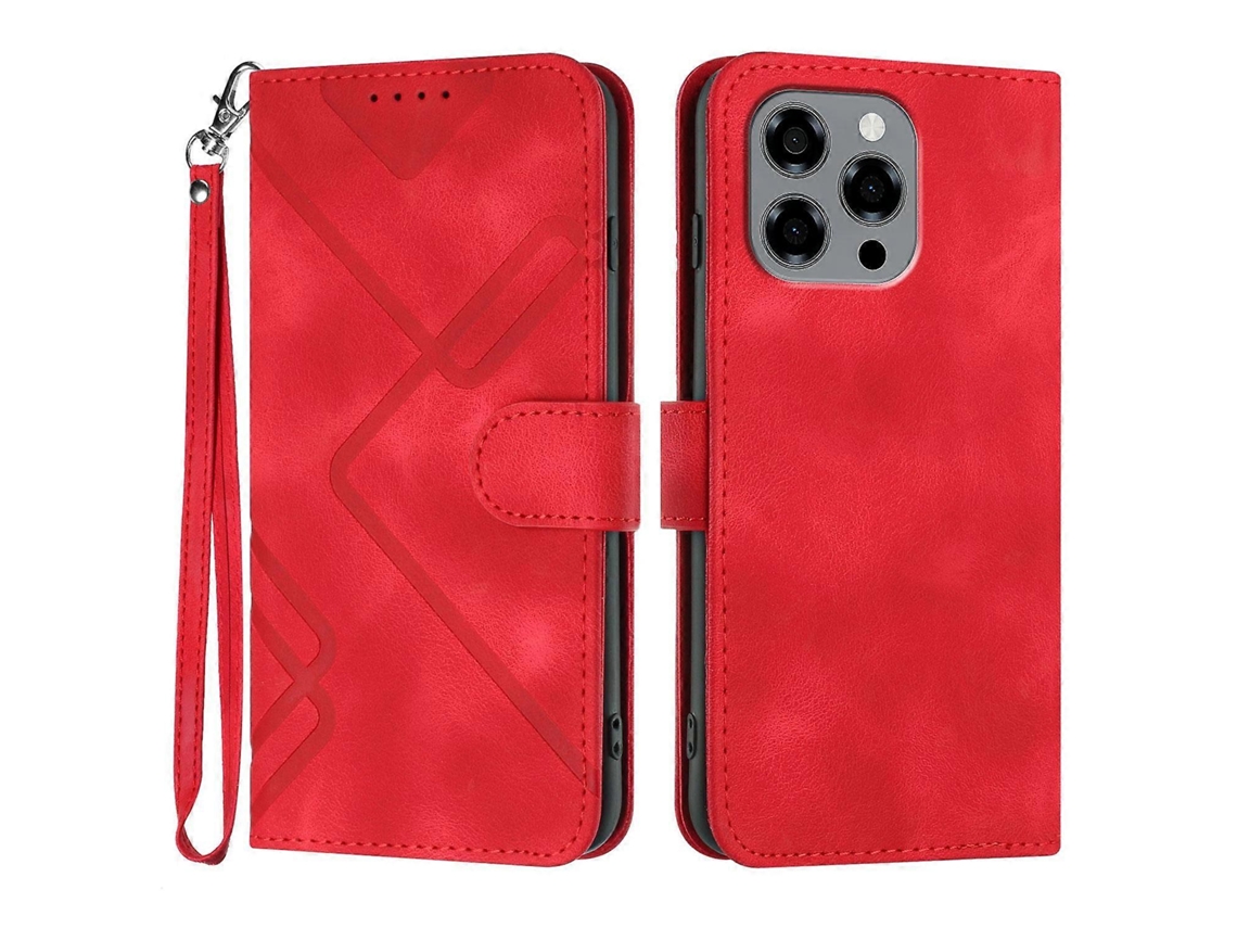 Capa De Couro Com Padrão De Linhas E Toque De Pele Para Doogee Note 58 / Note 58 Pro