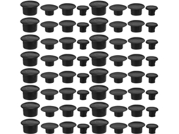 200 Peças De Tampões Decorativos Redondos Plástico Para Móveis, Armários E Prateleiras, Para Cobrir Furos, Pretos