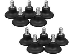 Conjunto genérico com 4 elevadores de sofá silenciosos e antiderrapantes, com ajuste de altura e redução de ruído.