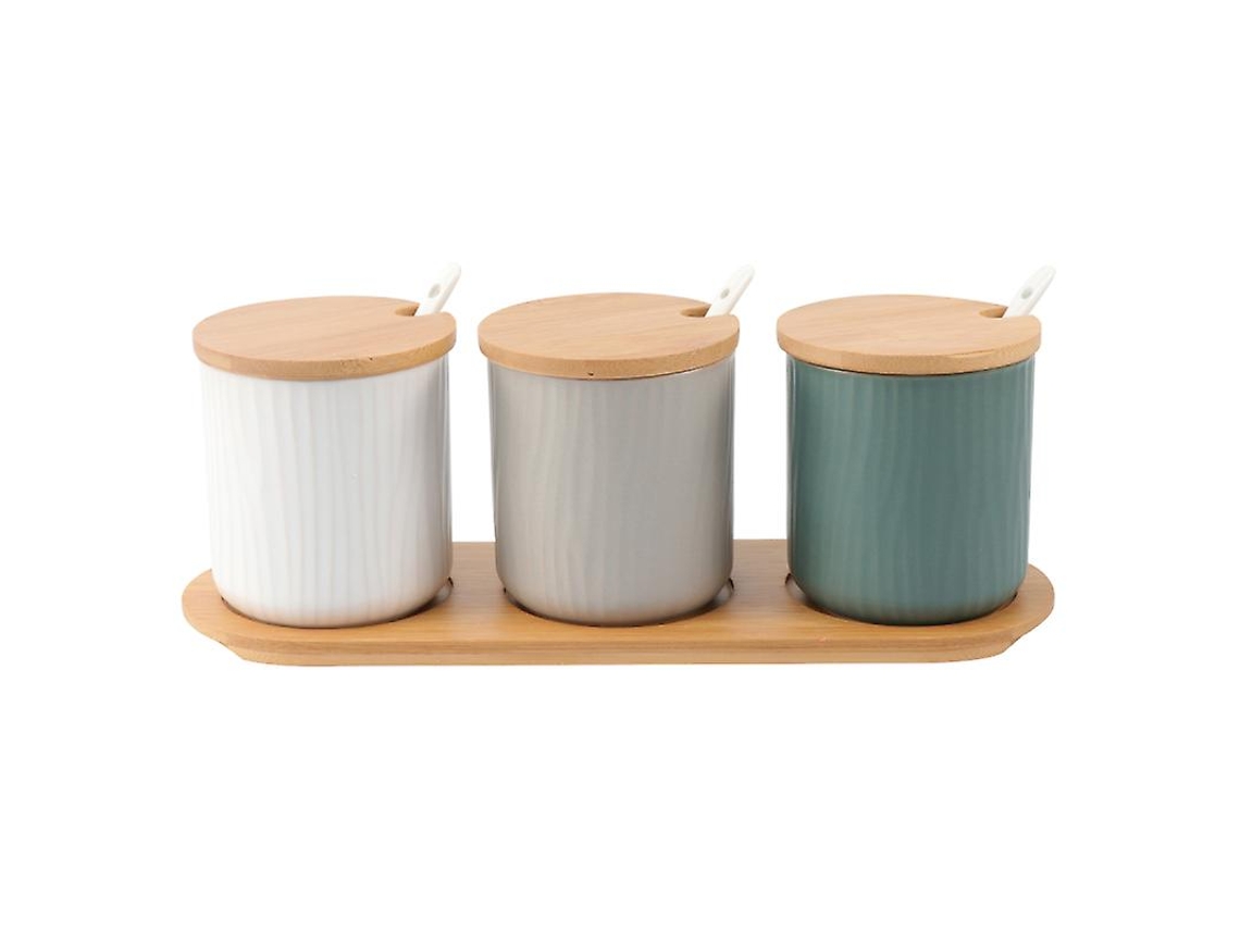 Estojo De Armazenamento De Bambu Cerâmico Para Uso Na Cozinha