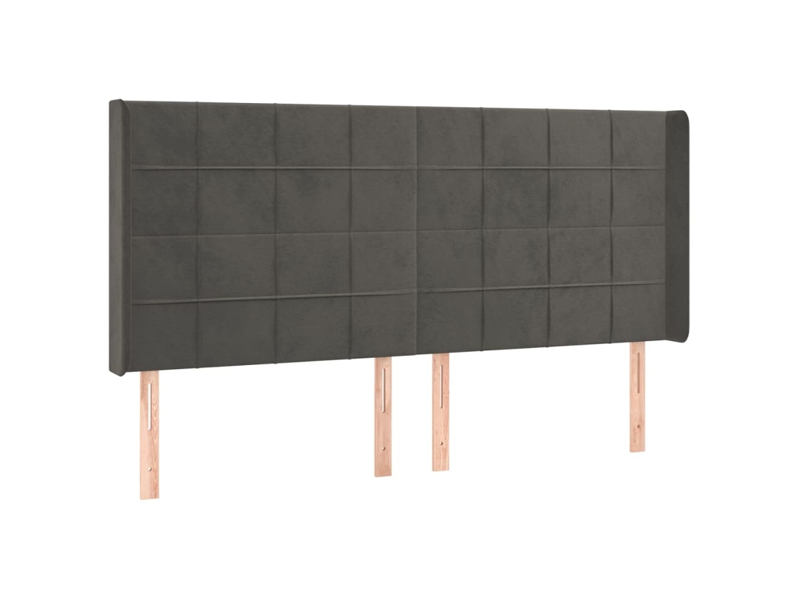 Cabeceira de Cama com Abas Veludo Cinzento Escuro MAISON EXCLUSIVE (203x16x118 cm)