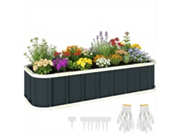 Cama de Plantação de Aço com Fechos de Clique 136x52x31cm Cinza | S/MARCA