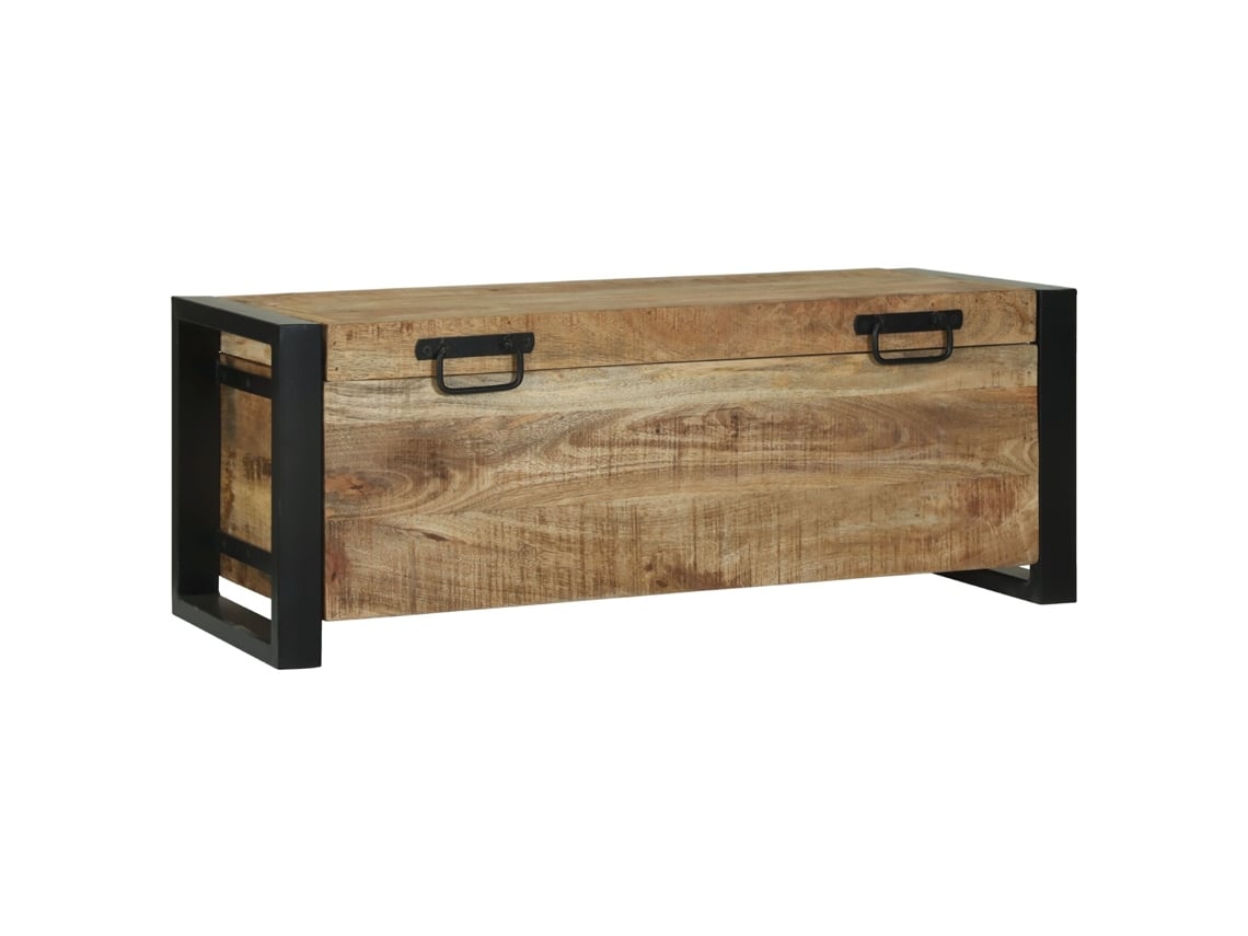 Baú De Armazenamento Industrial Em Madeira De Mangueira Maciça Vidaxl Brown Solid Mango Wood (80x30x30 Cm)