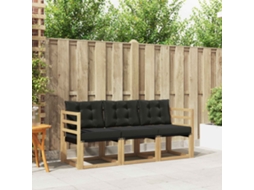 Vidaxl Conjunto De Sofás Para Exterior 3 Pcs Branco E Preto