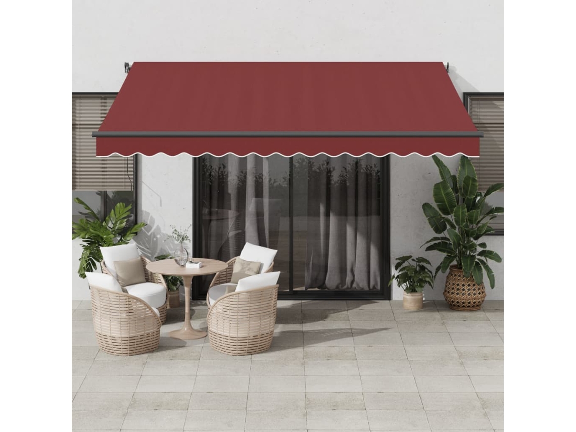 Vidaxl Toldo Retrátil Automático 400x350 Cm Bordô