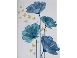 Adesivos De Parede Flores Românticos Azuis Para Sala De Estar, Quarto E Decoração De Casa - Adesivos Autoadesivos