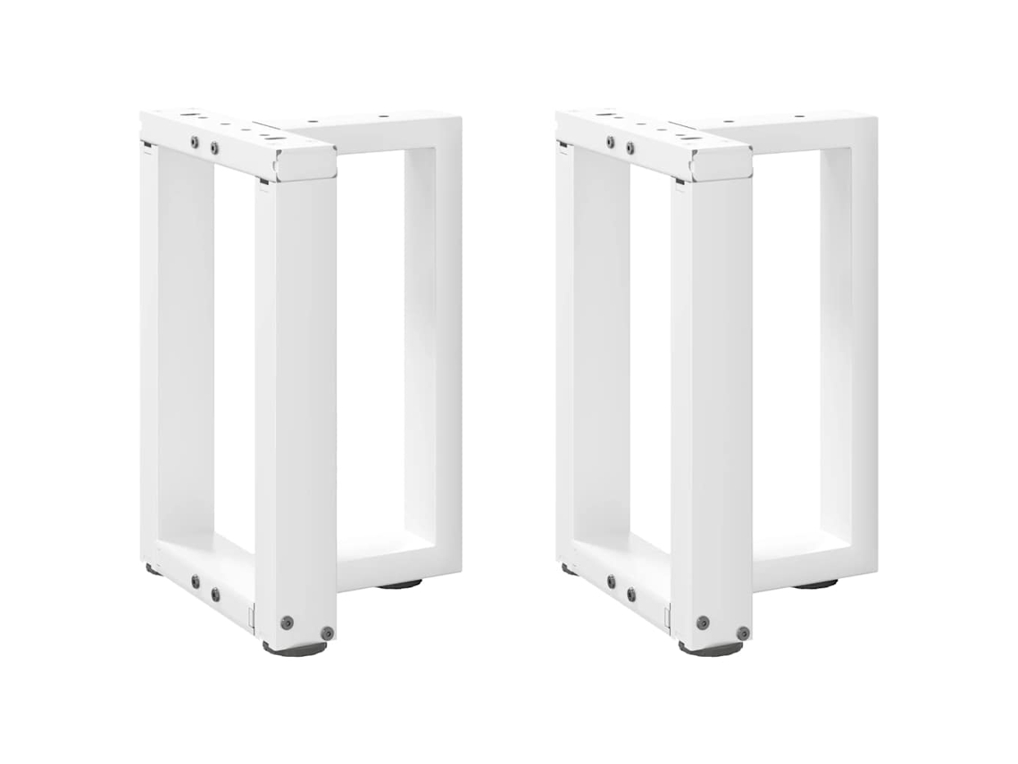 Vidaxl Pés Para Mesa De Centro Em Forma De T, 2 Peças, Branco, 28x25x(42-43) Cm, Aço