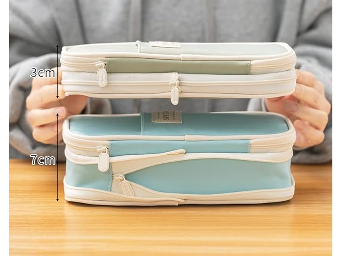 Estojo para Lápis, Grande Capacidade, com Zíper, Organizador, Multicolorido AQUAFORGE