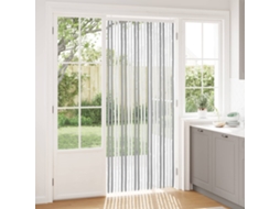 Vidaxl Cortina De Insetos Chenille Cinza E Branco 90 X 220 Cm 100% Pp