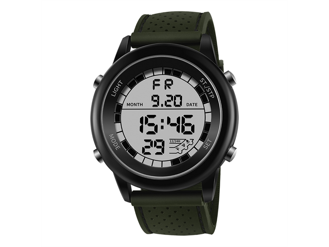 Reloj Electrónico Deportivo Juvenil Sanda Luminoso Impermeable (verde Ejército)