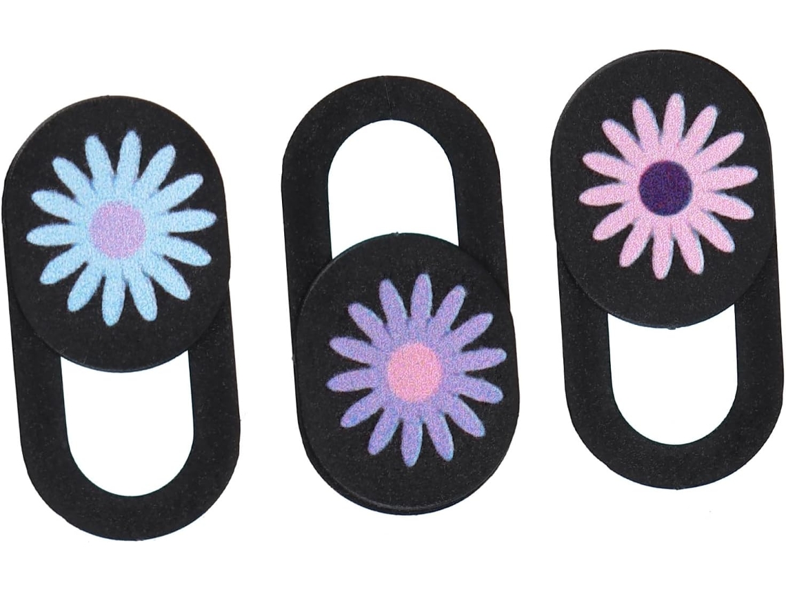 Protetor Decorativo Para Webcam Em Abs Com Estampa De Crisântemo, Lote De 3 Peças Para Tablet E Notebook