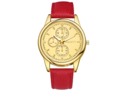 Reloj De Pulsera Para Mujer Gaiety De Cuarzo Con Dial Redondo Y Correa De Pu (rojo)
