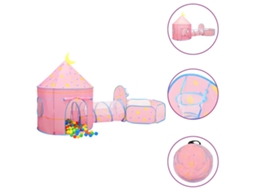 Vidaxl Tenda De Brincar Infantil Com 250 Bolas 301x120x128 Cm Rosa