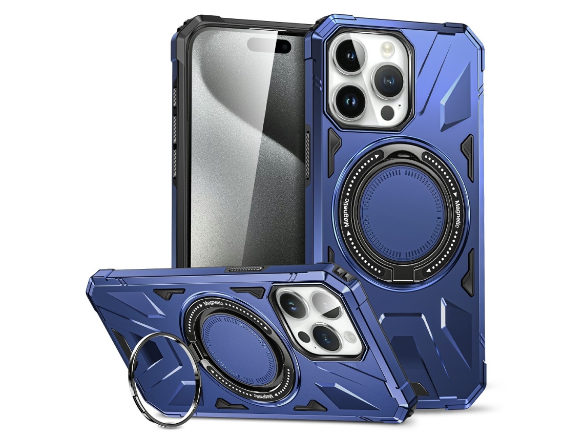 Suporte Casa Marinho Para Iphone 15 Pro Max Pele Sintética Azul