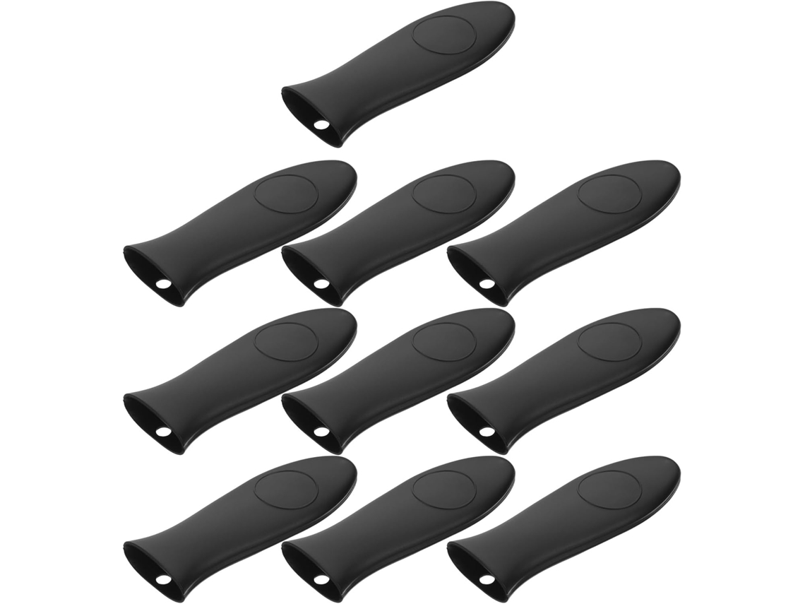 Capas De Silicone Pretas, Pacote Com 10 Unidades, Antiderrapantes E Resistentes Ao Calor.