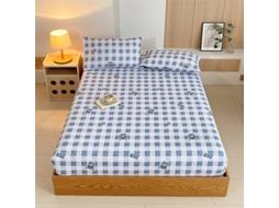 Lençol Elástico, 180*200cm, Tecido De Algodão Cru, Bolso Profundo De 30cm, Estilo Casa De Campo,para Meninas E Mulheres. Xadrez Hexinyigjly
