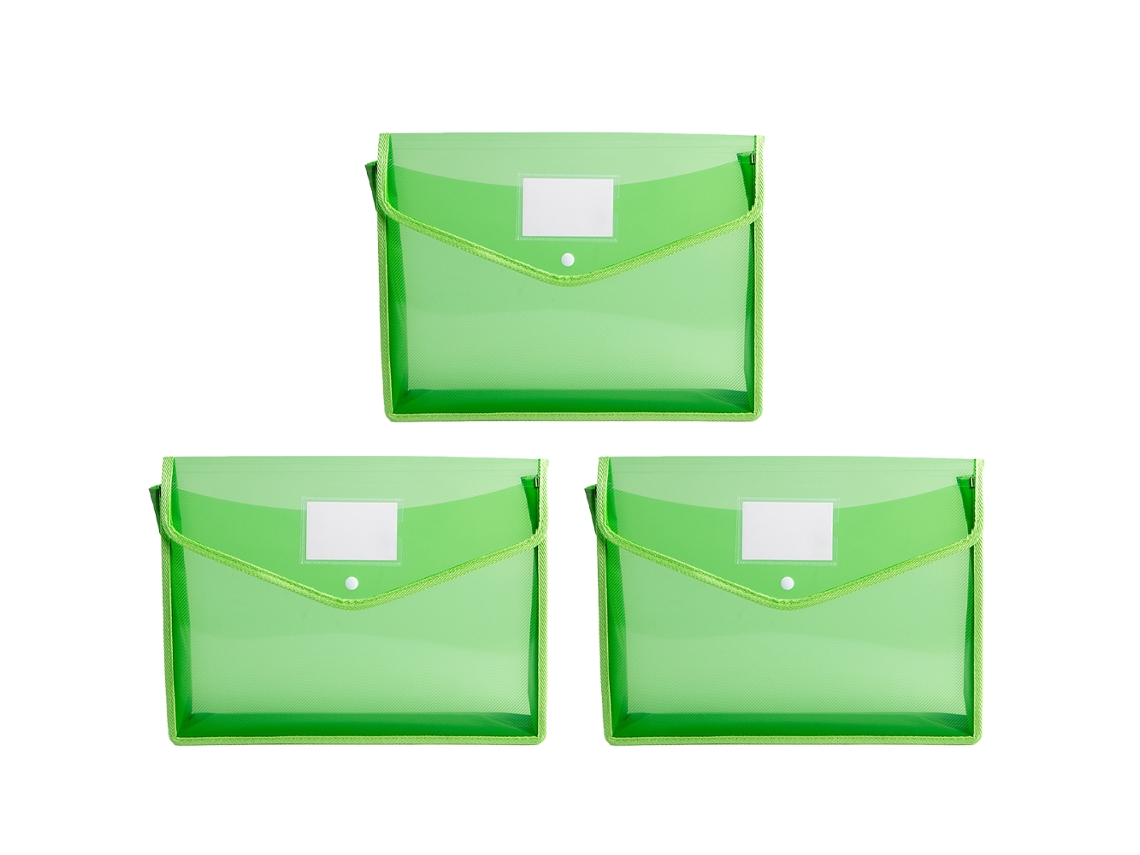 Pasta de arquivo expansível de plástico Slowmoose com bolsos (pacote com 3)