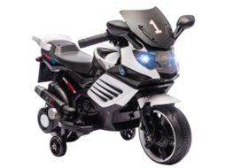 Motocicleta elétrica 6V para crianças com rodas removíveis faróis e música idade 18-36 meses Branco S/MARCA