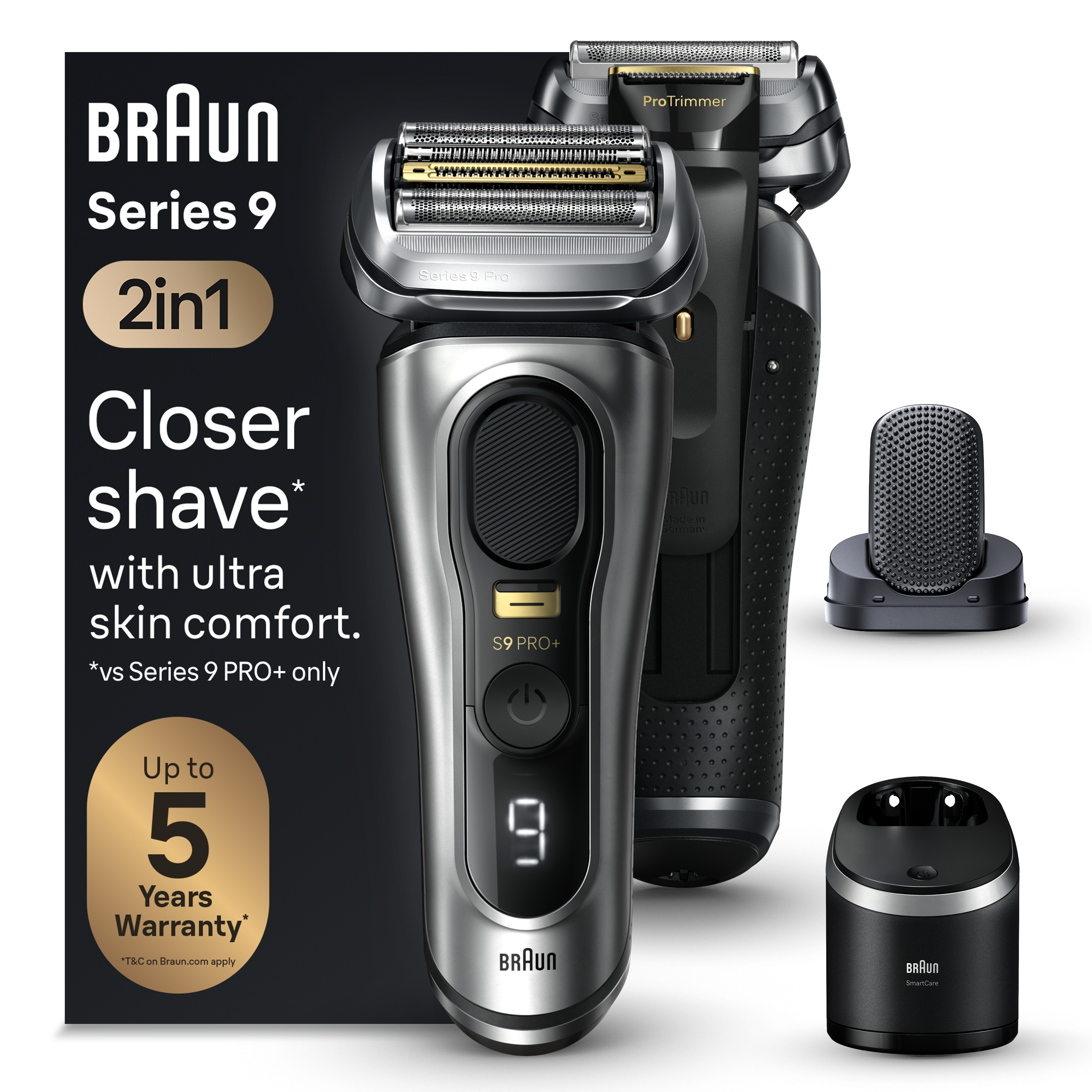 Máquina de Barbear BRAUN Series 9 PRO+ 9597cc (Autonomia 60 min - Bateria)