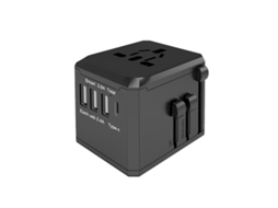 Adaptador de Tomada Universal AQUAFORGE, com múltiplas portas USB, segurança