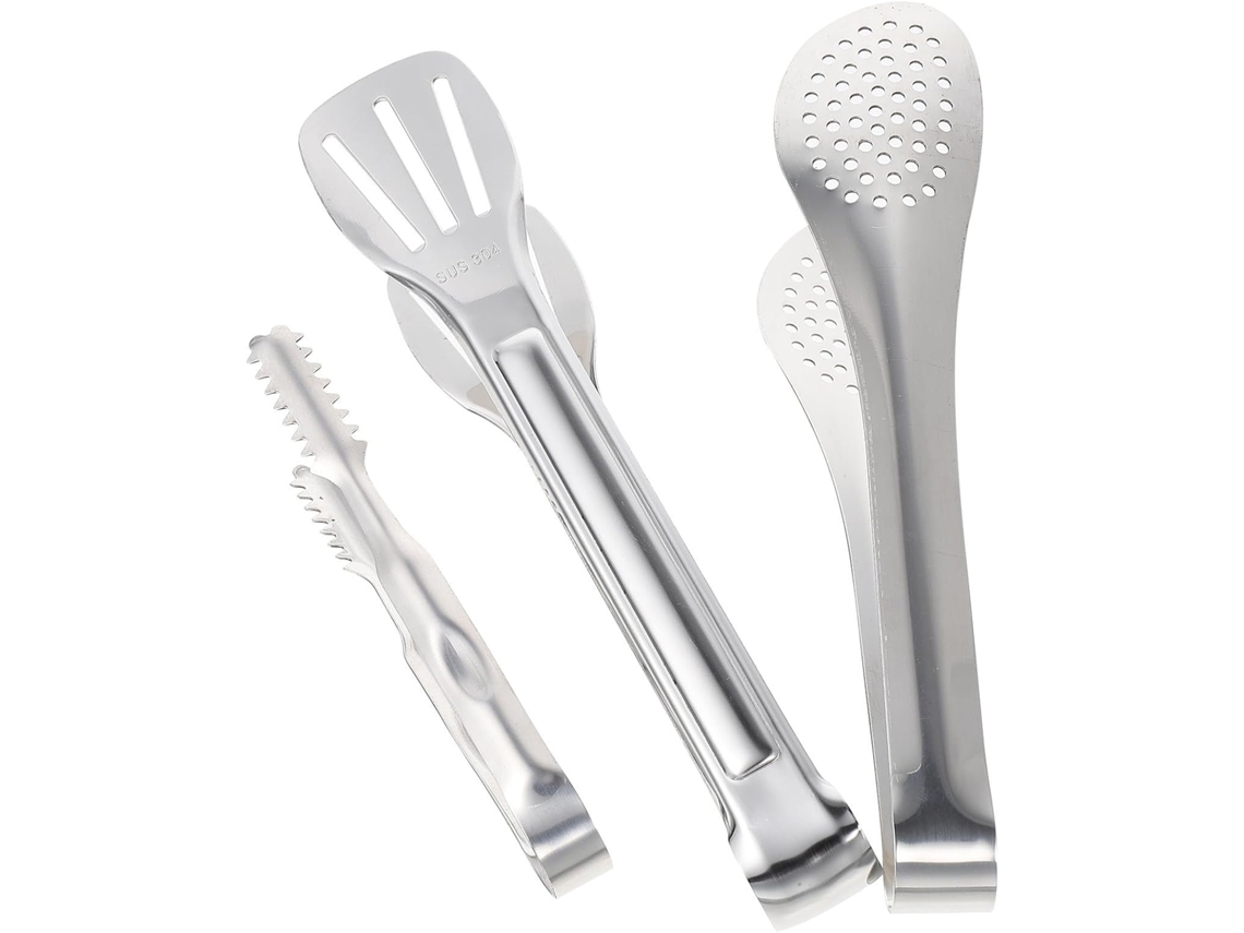 Conjunto De 3 Pinças Para Alimentos Em Aço Inoxidável Resistente À Ferrugem, Multifuncionais Para Churrasco E Cozinha