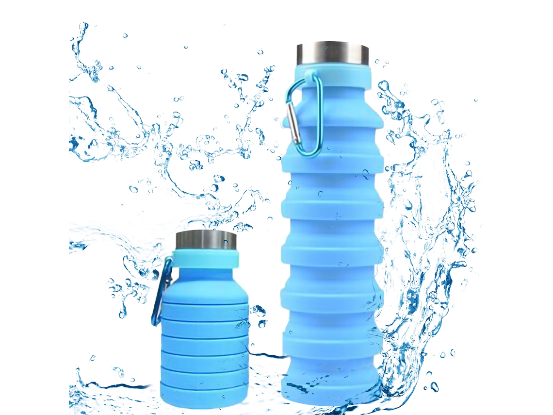 Garrafa Dobrável De Silicone (sem Bpa, Com Mosquetão)