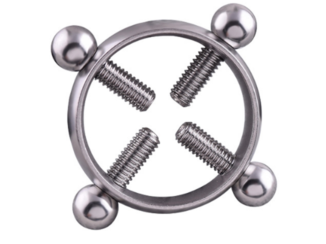 Protetor De Mamilo Com Parafuso Circular Perfurado Prata