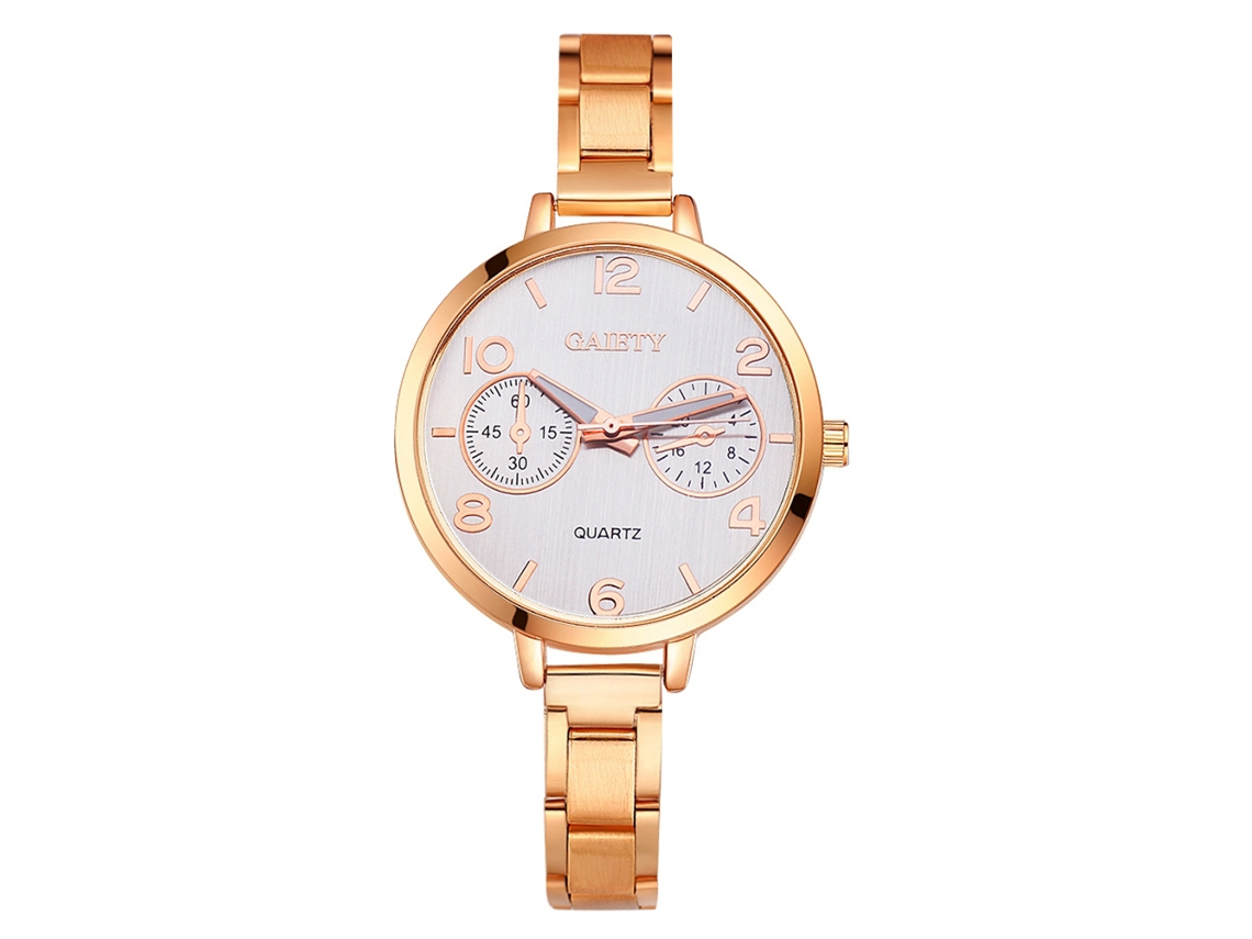 Reloj De Cuarzo Para Mujer Gaiety Con Correa De Aleación Fina Estilo Elegante (oro Rosa)