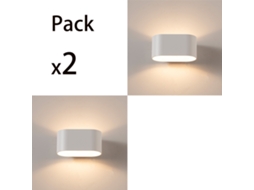 Pacote De Apliques De Parede Internos Em Alumínio Branco Com Iluminação Para Cima E Para Baixo, Soquete G9 Alpinaluz (lâmpada Não Incluída)