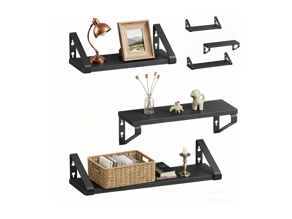 Conjunto De 3 Prateleiras De Parede Em Diferentes Tamanhos Para Decoração