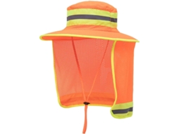 Chapéu tipo bucket grande com cobertura refletora laranja de alta visibilidade para pesca, laranja, tamanho único.