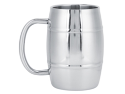 Caneca de Cerveja de Aço Inoxidável 304 com Parede Dupla, 470 Ml, Uso Externo em Camping, Chá Ou Café, Alça AQUAFORGE