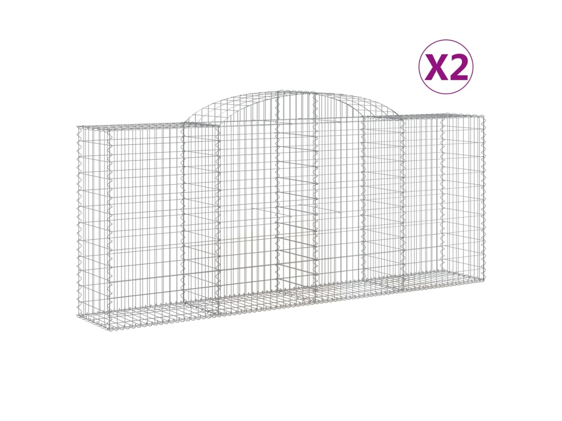 Gabion Basket, Gabion Baskets Vidaxl Prateado Ferro (300 X 50 X 120/140 Cm)