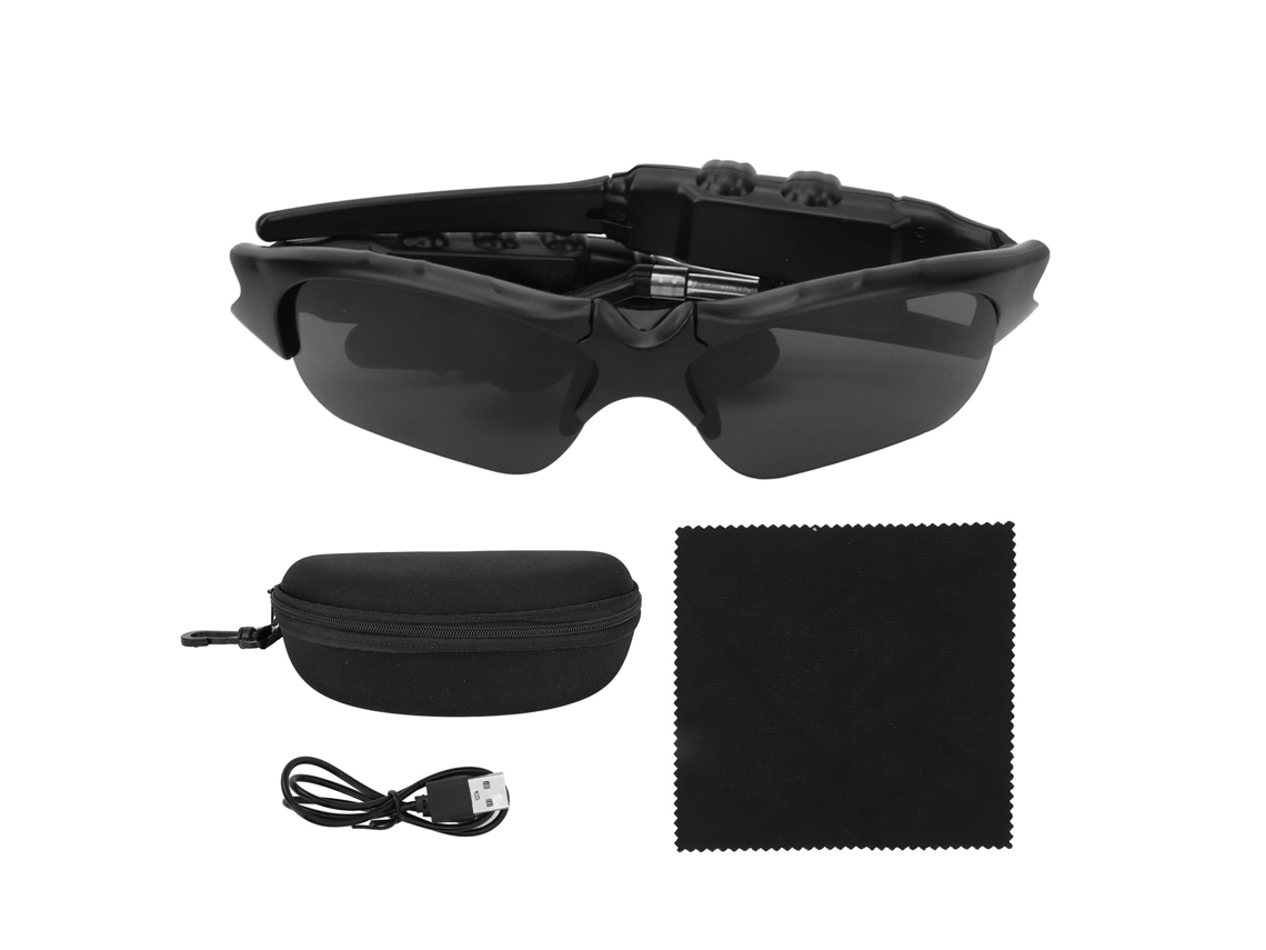 Gafas de sol inteligentes Bluetooth polarizadas negras con altavoces abiertos para conducir y andar en bicicleta | S/MARCA