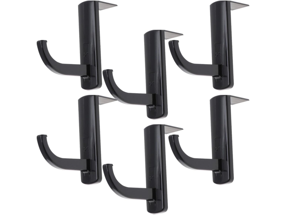 Ganchos Para Fones De Ouvido, Conjunto Com 6 Unidades, Plástico Preto, Suporte Prático Para Fones De Ouvido No