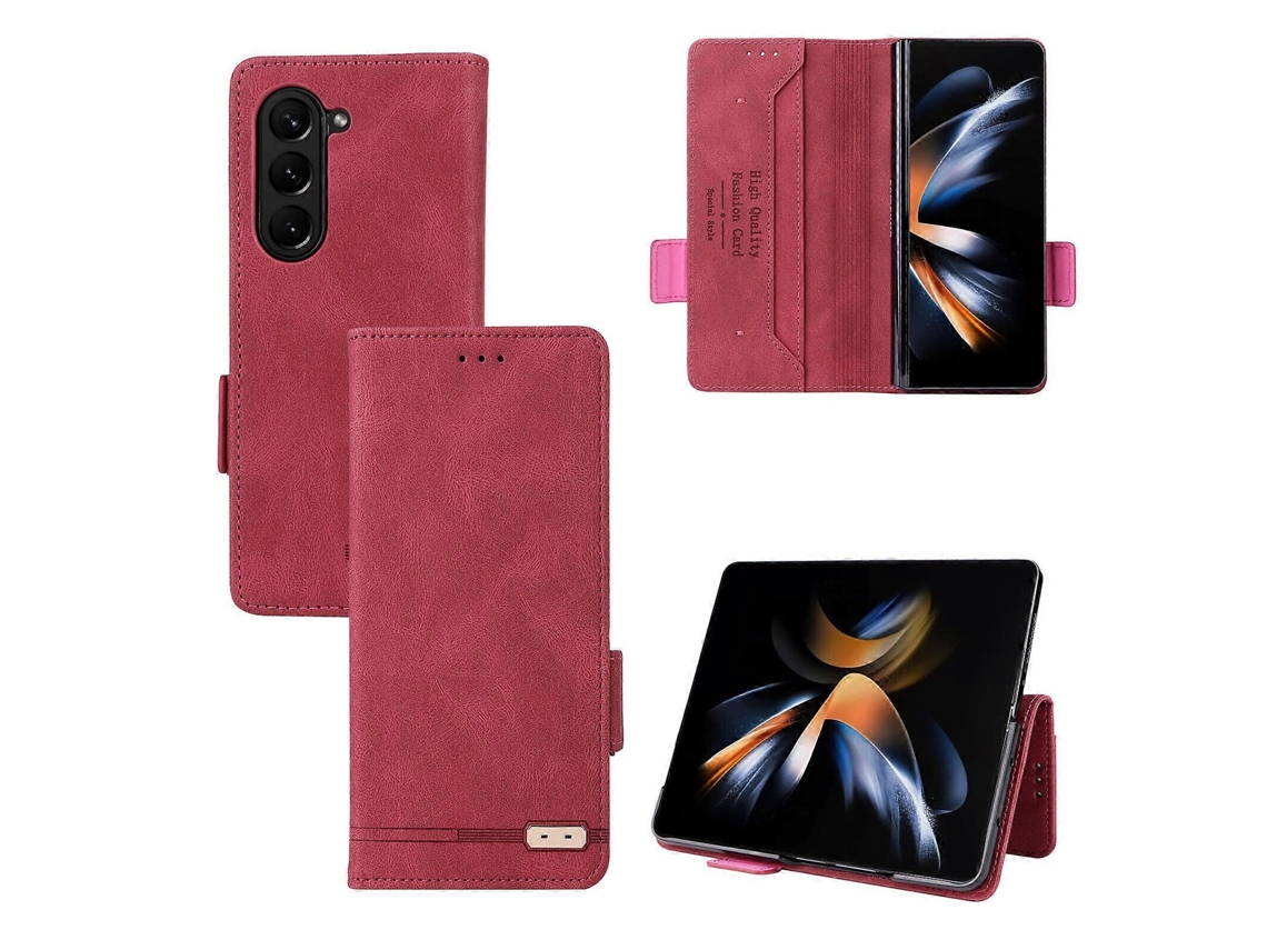 Capa Para Samsung Galaxy Z Flod 5 5g, Capa Magnética De Couro Tipo Fólio Com Compartimentos Para Cartão De Crédito, Compatível Com Samsung Galaxy Z Fl