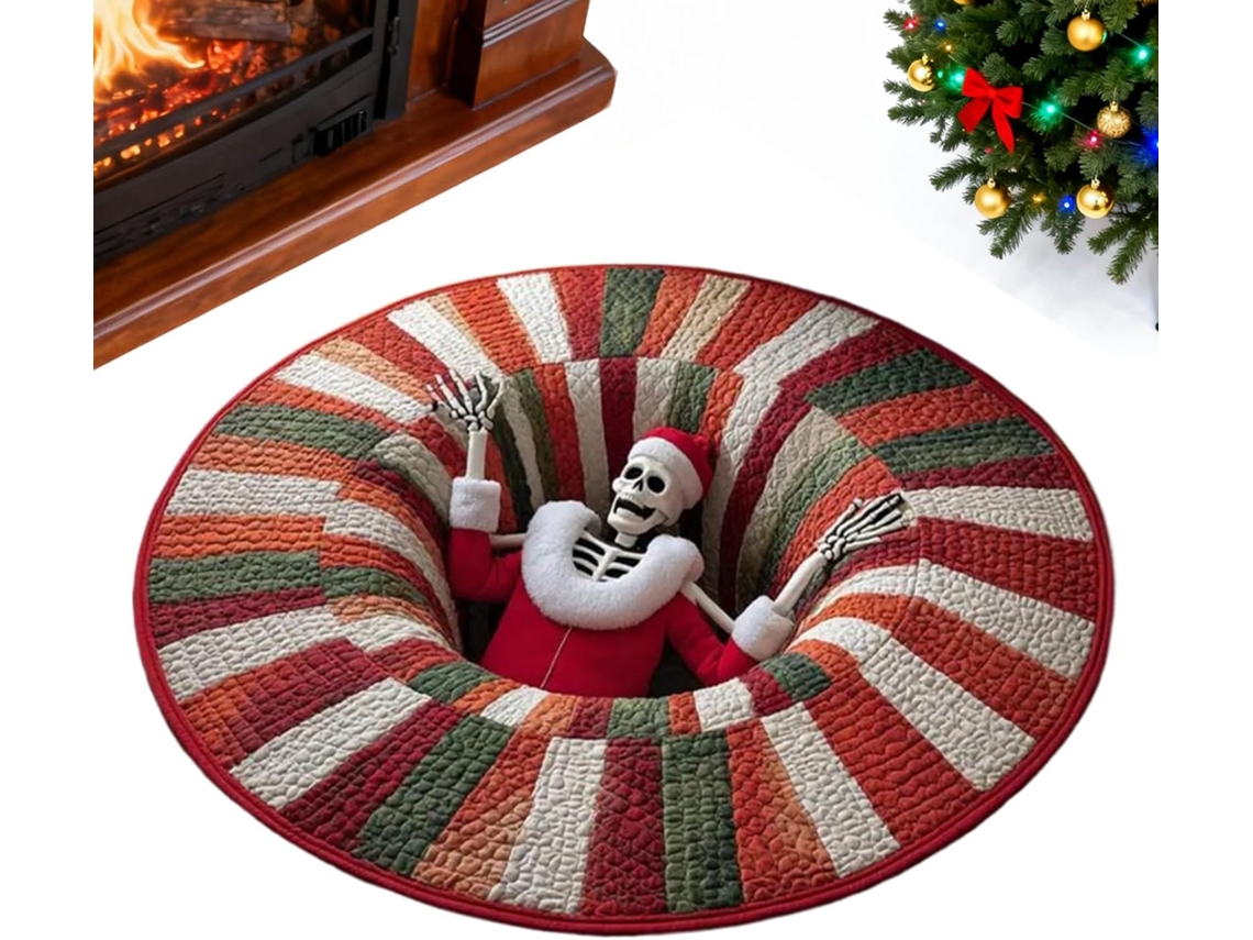 Tapete De Ilusão De Ótica 3d Para Decoração De Natal No Chão |