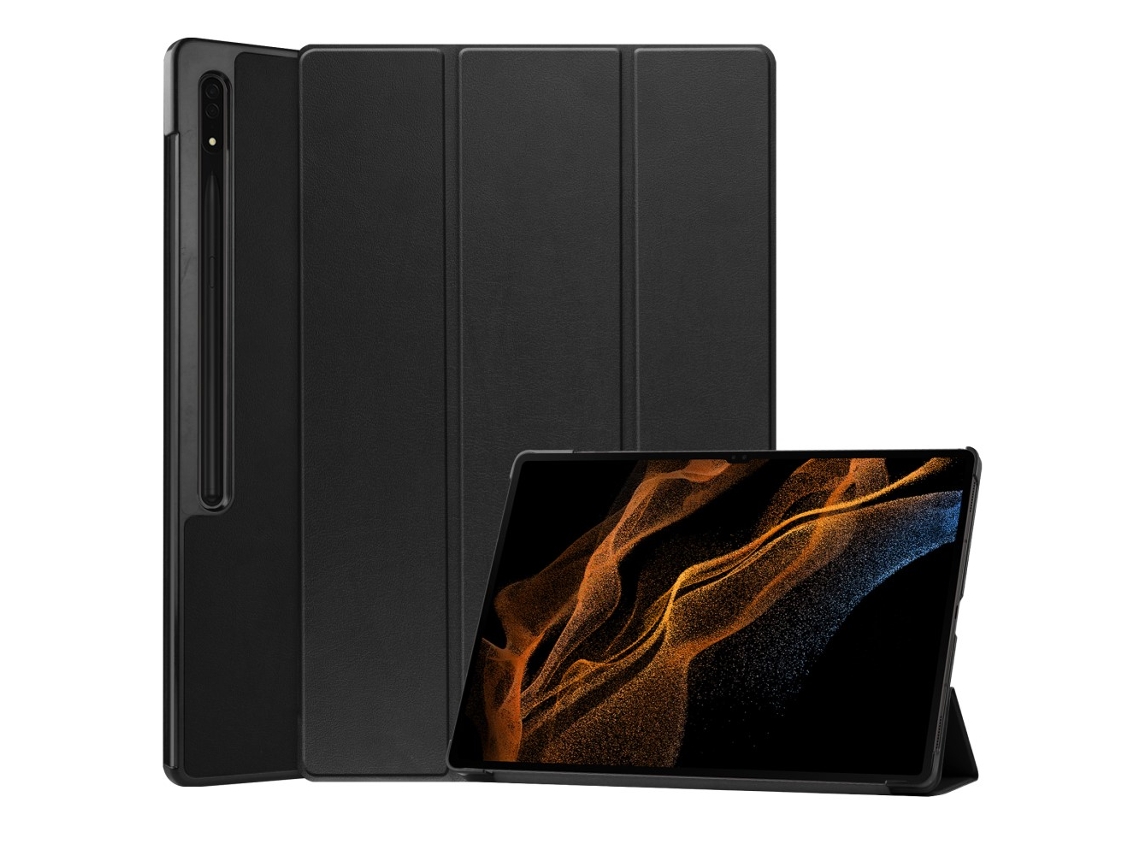 Capa Dobrável Preta Para Samsung Galaxy Tab S10 Ultra